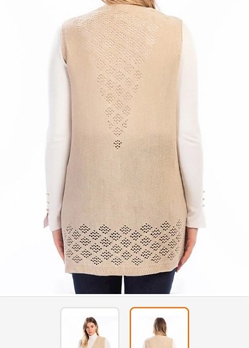 Gri Triko Kolsuz Kadın Yelek - Görsel 4