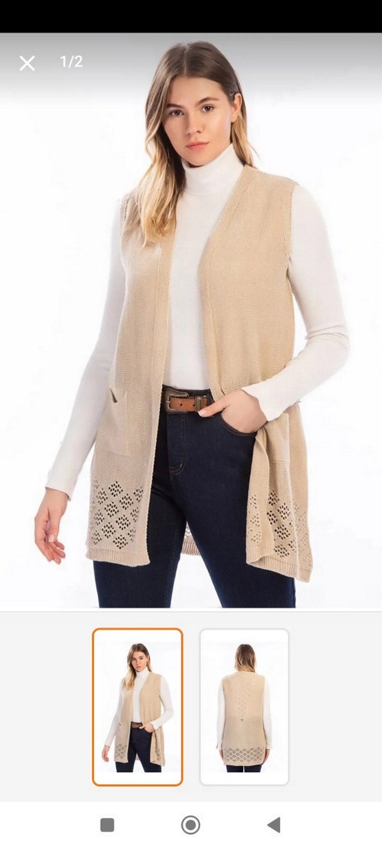 Gri Triko Kolsuz Kadın Yelek - Görsel 3