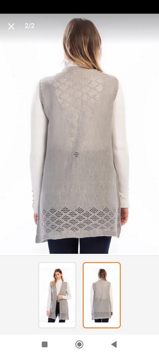 Gri Triko Kolsuz Kadın Yelek - Görsel 2