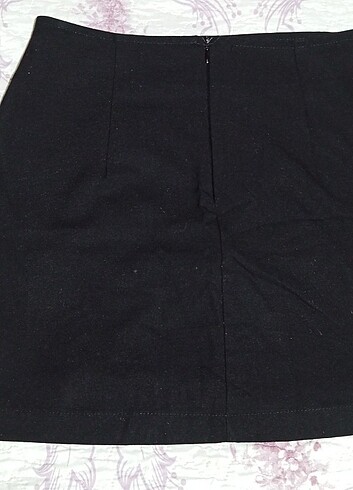 Yırtmaçlı siyah mini etek  - Görsel 7