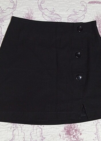 Yırtmaçlı siyah mini etek  - Görsel 10