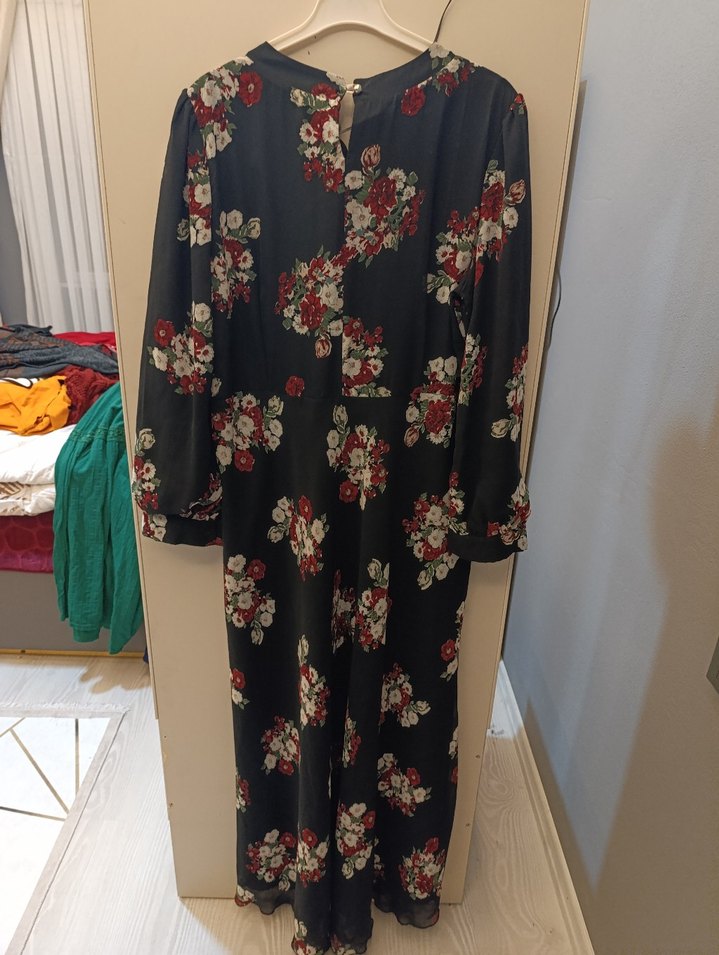 Çiçek Desenli Uzun Bohem Kadın Elbise - Görsel 2