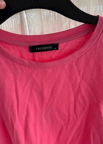 Kadın Pembe Kısa Kollu Basic Tişört - Görsel 3