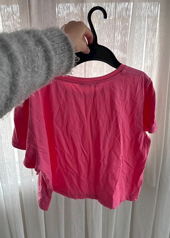 Kadın Pembe Kısa Kollu Basic Tişört - Görsel 4