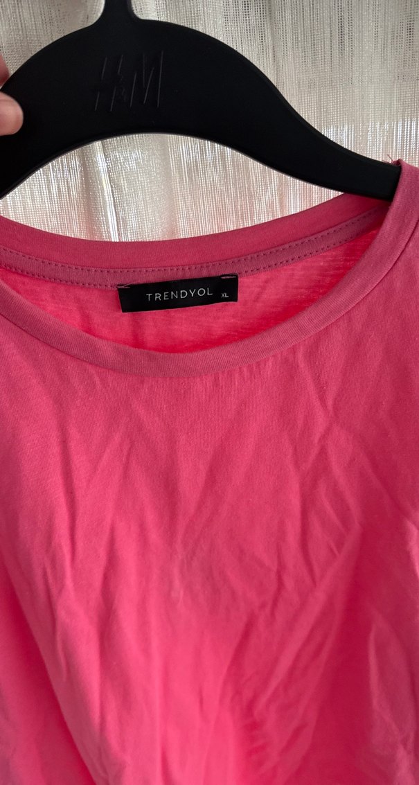 Kadın Pembe Kısa Kollu Basic Tişört - Görsel 3