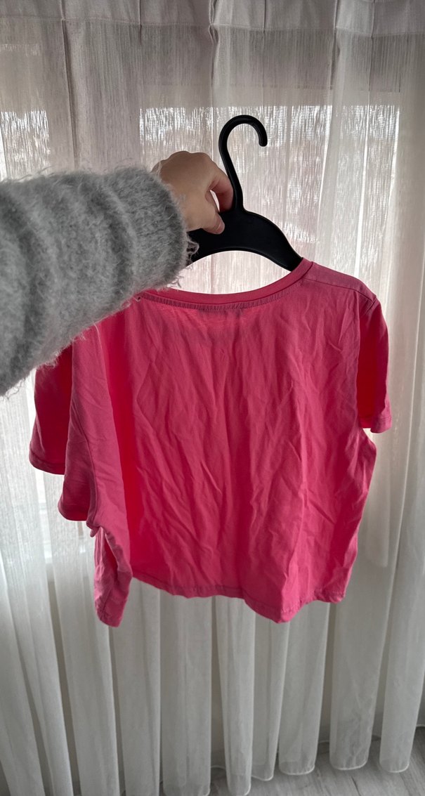 Kadın Pembe Kısa Kollu Basic Tişört - Görsel 4