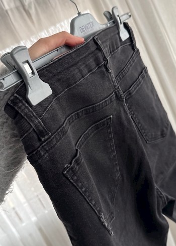 Siyah Dar Kesim Midi Kadın Kot Pantolon hiç giyilmedi - Görsel 5