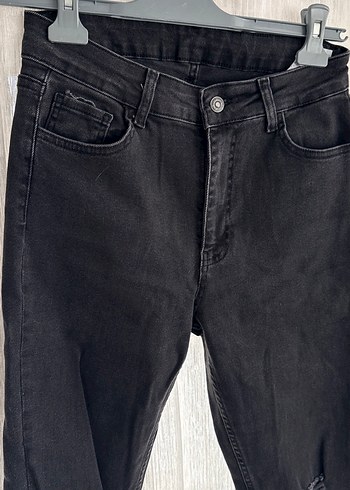 Siyah Dar Kesim Midi Kadın Kot Pantolon hiç giyilmedi - Görsel 2