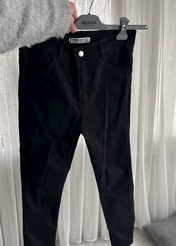 Kadın Siyah Normal Kesim Denim Pantolon - Görsel 3