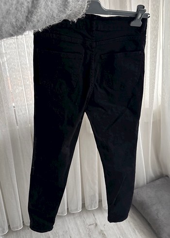 Kadın Siyah Normal Kesim Denim Pantolon - Görsel 4