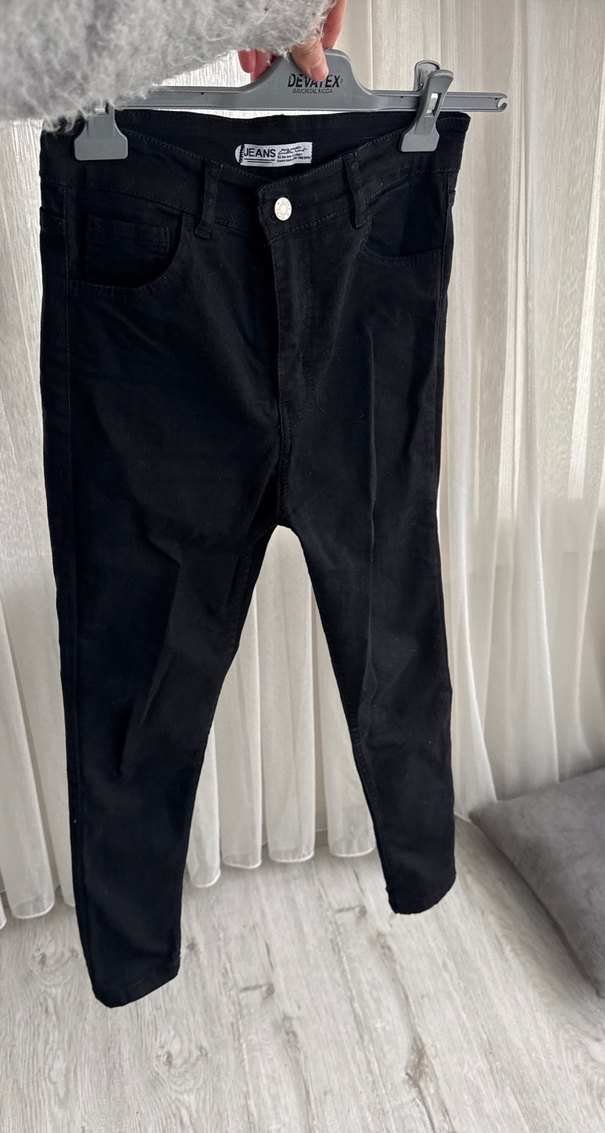 Kadın Siyah Normal Kesim Denim Pantolon - Görsel 5