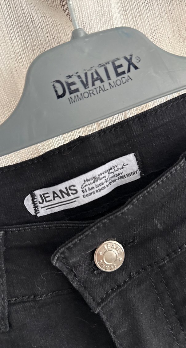 Kadın Siyah Normal Kesim Denim Pantolon - Görsel 2