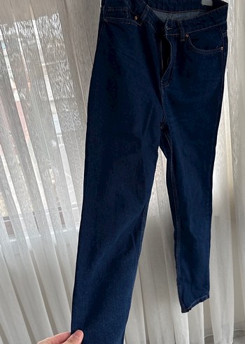 Kadın Lacivert   Mom 
Denim Pantolon - Görsel 3