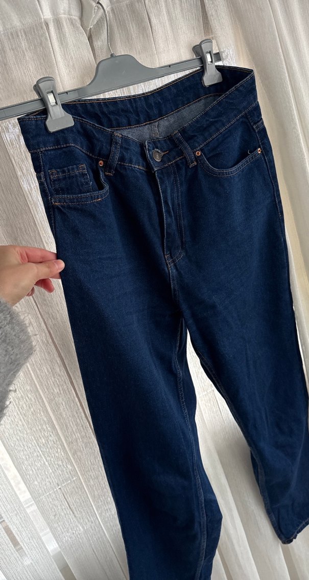 Kadın Lacivert   Mom 
Denim Pantolon - Görsel 5