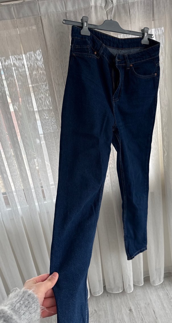 Kadın Lacivert   Mom 
Denim Pantolon - Görsel 3