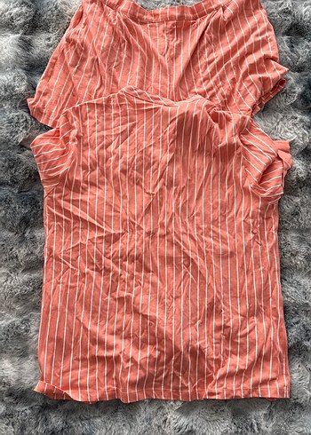 Pembe Çizgili Kısa Kollu Kadın Pijama Takımı yeni ürün - Görsel 4