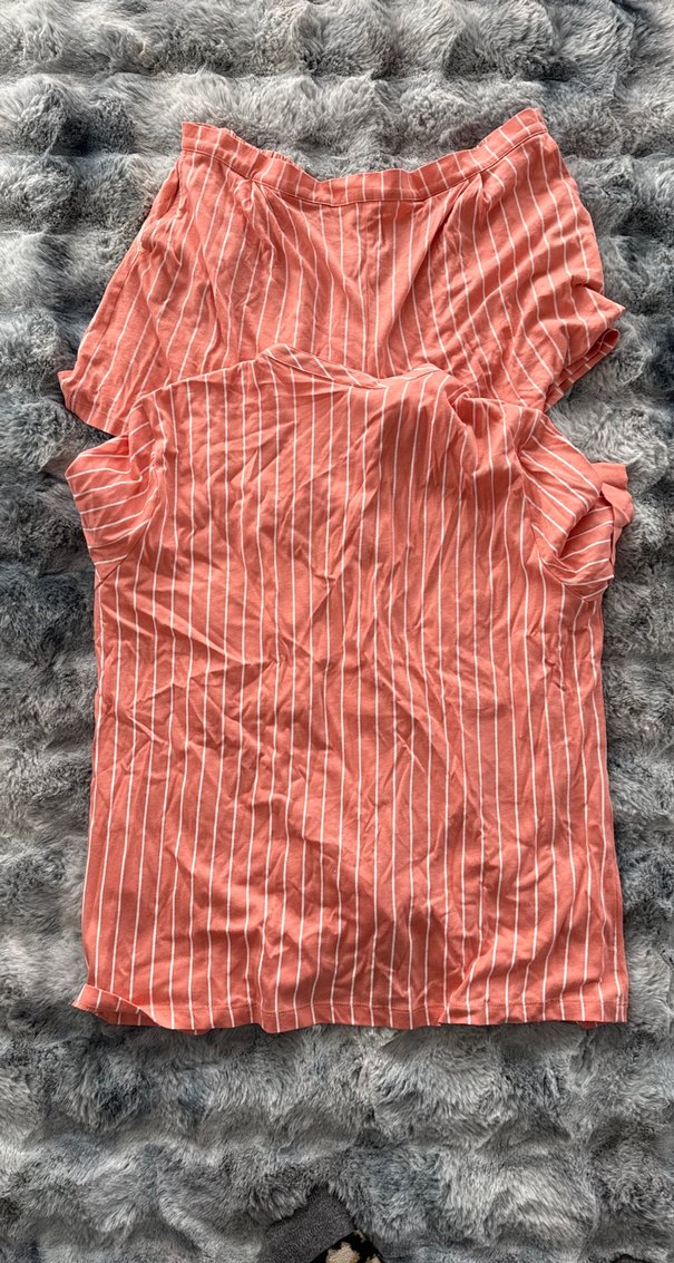 Pembe Çizgili Kısa Kollu Kadın Pijama Takımı yeni ürün - Görsel 4