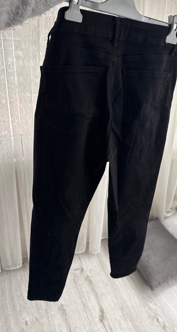 Siyah Kemerli Kadın Skinny Denim Pantolon - Görsel 5