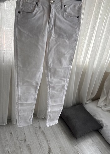 Beyaz Regular Fit Midi Denim Kadın  skny Jean - Görsel 6