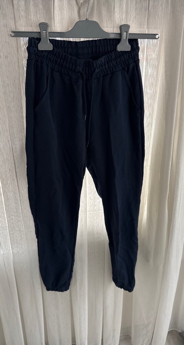 Siyah Kadın Keten Rahat Kesim Pantolon - Görsel 3