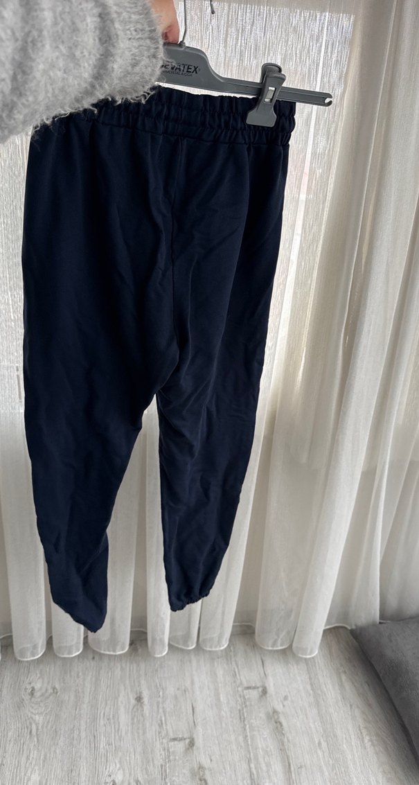 Siyah Kadın Keten Rahat Kesim Pantolon - Görsel 5