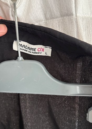 Siyah Keten Düğmeli gömlek - Görsel 4