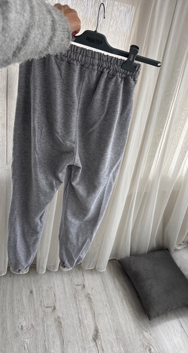 Gri Rahat Kesim Kadın Eşofman Altı - Görsel 3