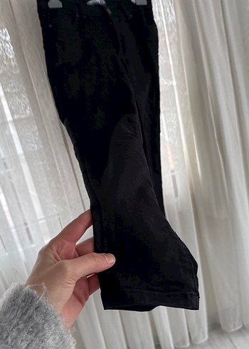 Siyah Kadın Dar Kesim Midi Kot Pantolon - Görsel 2