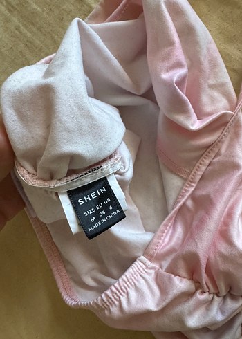 Sheinside Pembe Bağlamalı crop