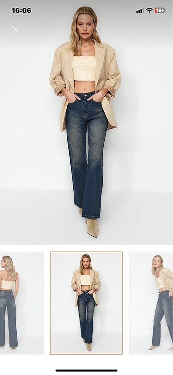 Trendyol wide leg jeans mavi
