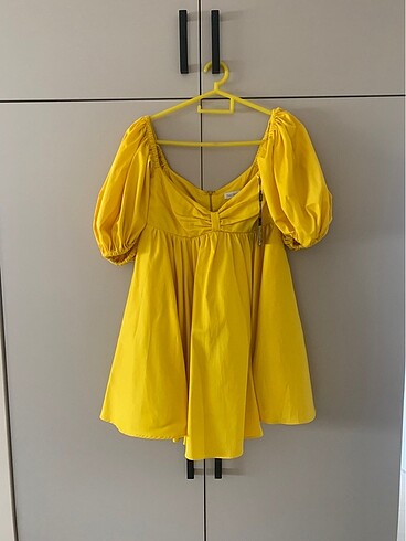 Network Sarı Mini Elbise