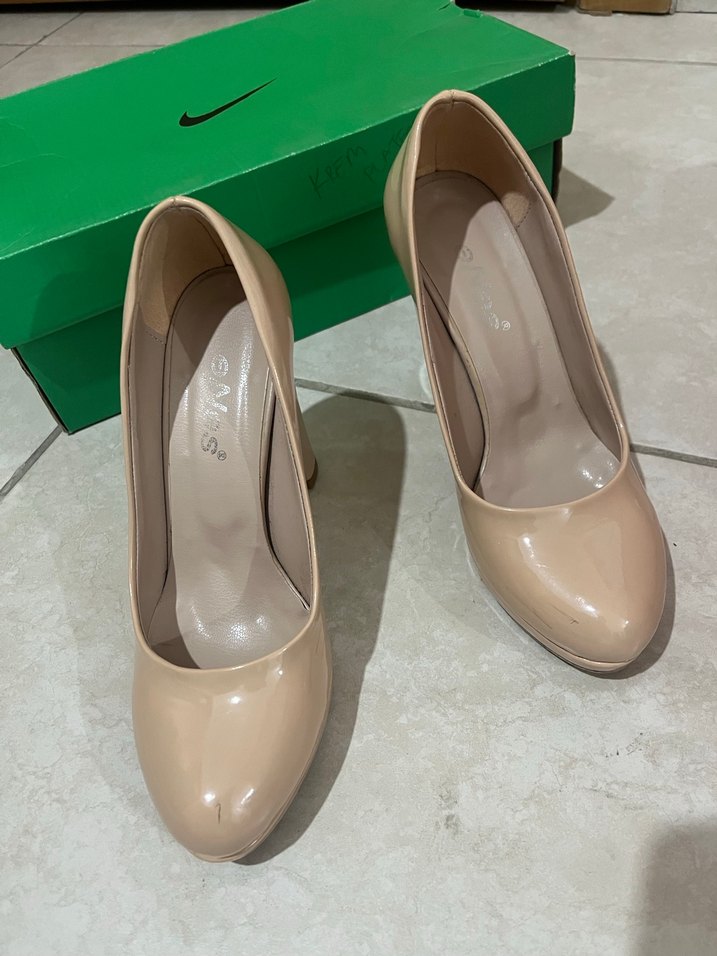 Bej Kadın Topuklu Stiletto Platformlu - Görsel 2