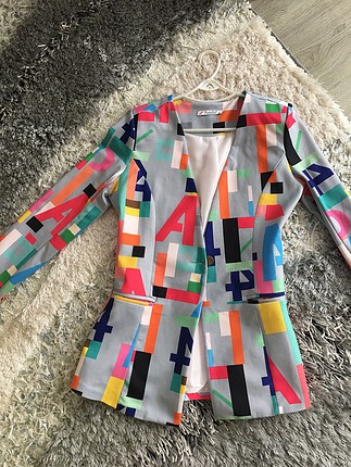 Karışık desenli blazer 