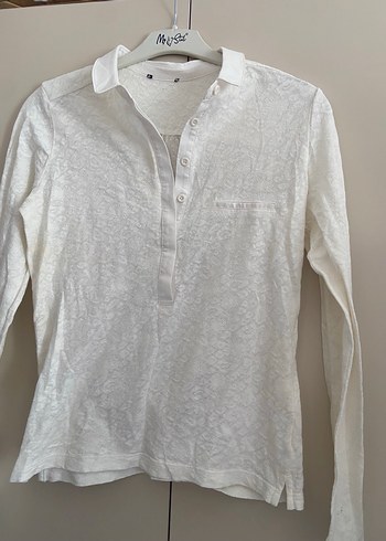 Beyaz Uzun Kollu Keten Gömlek - Görsel 2