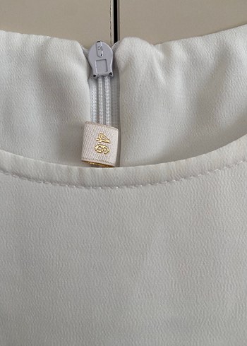 Beyaz Uzun Kollu Midi Tunik - Görsel 3