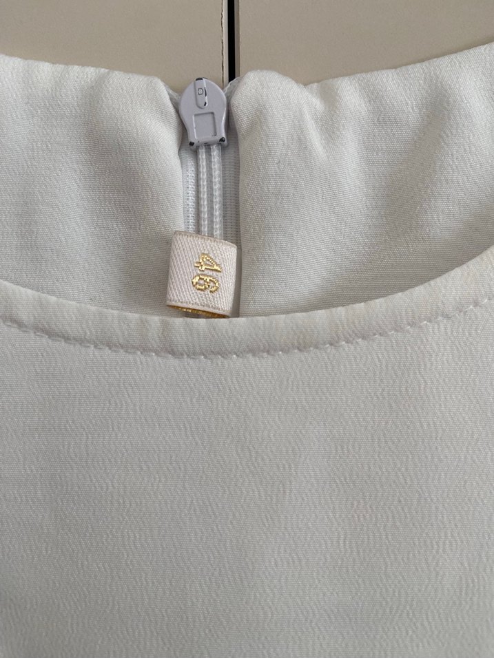 Beyaz Uzun Kollu Midi Tunik - Görsel 3