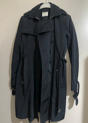 Kemerli Siyah Kadın Trençkot - Görsel 3