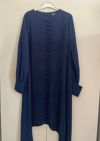 Düğmeli Lacivert Uzun Kollu Kadın Tunik - Görsel 2