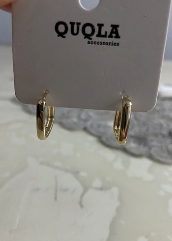 Kadın dikdörtgen Çelik küpe gold - Görsel 5