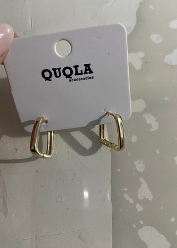 Kadın dikdörtgen Çelik küpe gold - Görsel 2