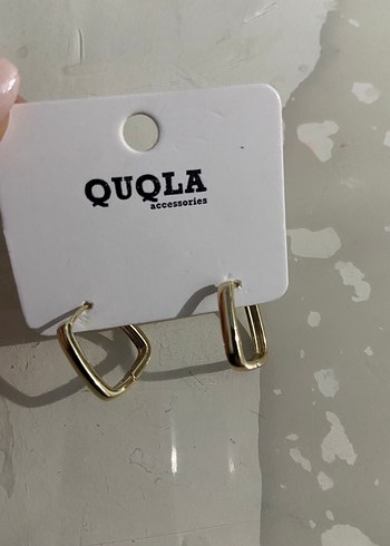 Kadın dikdörtgen Çelik küpe gold - Görsel 3