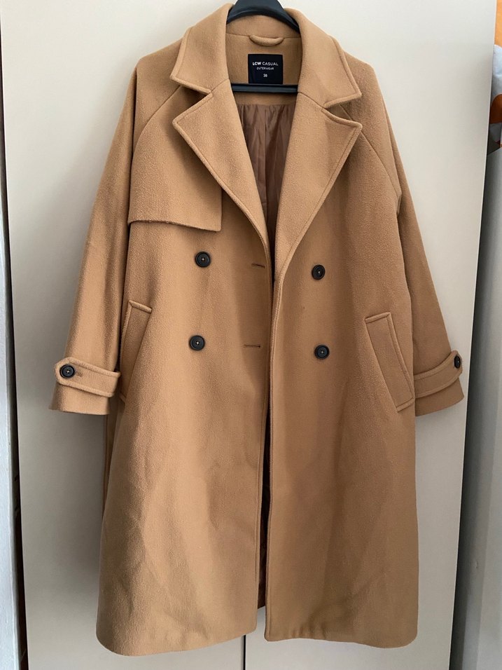 Kadın camel kaşe Kaban - Görsel 3