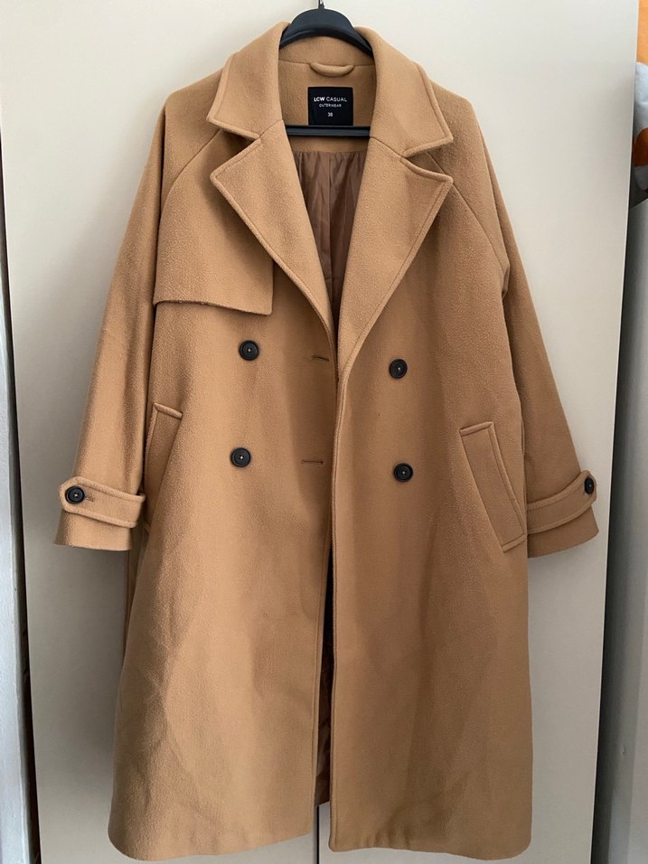 Kadın camel kaşe Kaban - Görsel 2