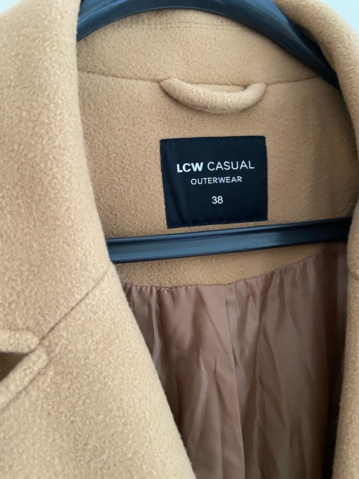 Kadın camel kaşe Kaban - Görsel 5