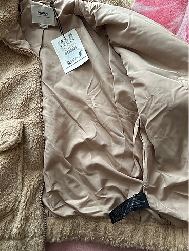 m Beden camel Renk Pull & bear pelüş mont