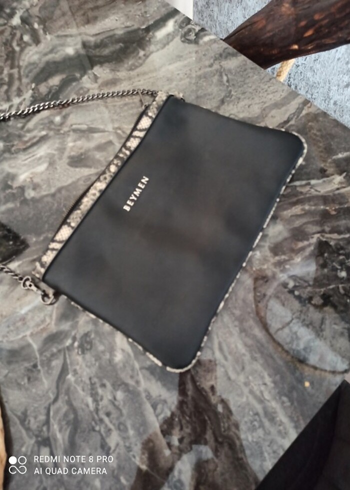 Dikdörtgen, deri, Beymen kol çantası  - Görsel 2