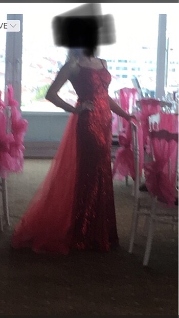 s Beden Kına elbisesi#kırmızı elbise#tüllü elbise#abiye#payetli elbise