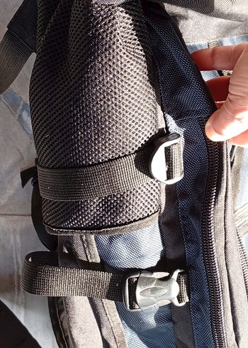 Siyah Erkek Sırt Çantası, Tokalı, Biker Tarzı - Görsel 3