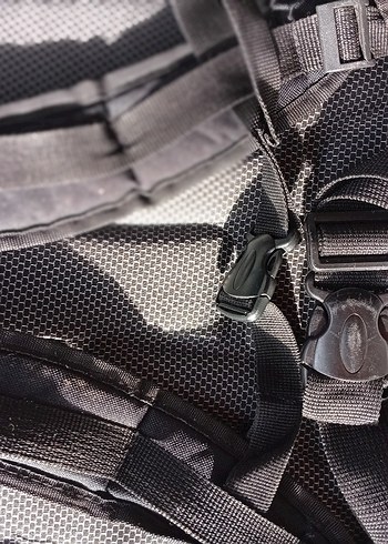 Siyah Erkek Sırt Çantası, Tokalı, Biker Tarzı - Görsel 6