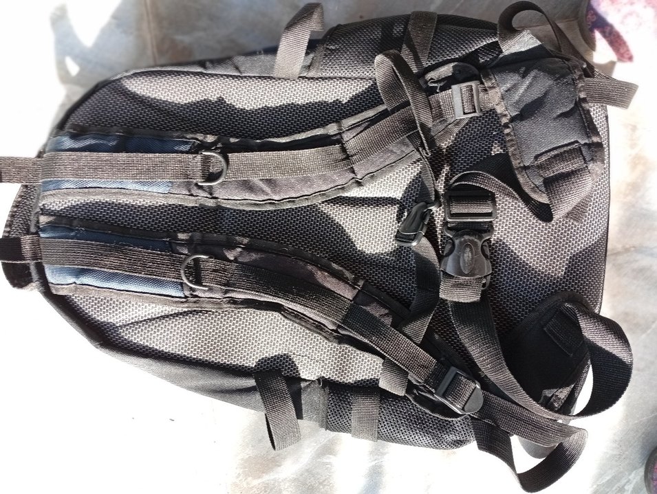 Siyah Erkek Sırt Çantası, Tokalı, Biker Tarzı - Görsel 5